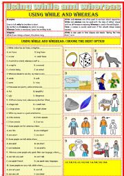 English Worksheet: Transitions-using while and whereas