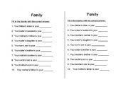 English Worksheet: Family (genitive case)