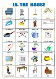 English Worksheet: IN THE HOUSE PICTIONARY