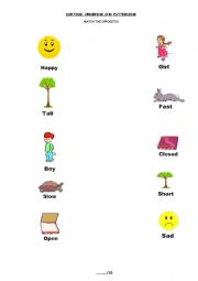 English Worksheet: Opposites