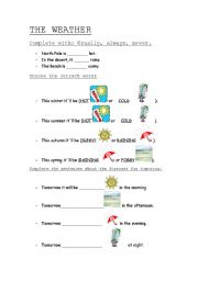 English Worksheet: The weather for beginners