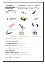 English Worksheet: Useful Items