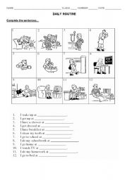 English Worksheet: daily Routines