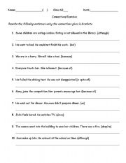 English Worksheet: Connective Exercise