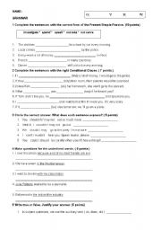 English Worksheet: FINAL TEST ( 4º ESO )