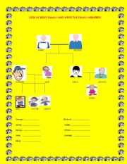 English worksheet: family members