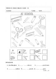 English Worksheet: AT SCHOOL