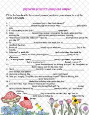 English Worksheet: PRESENT PERFECTA AND PAST SIMPLE