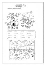 English Worksheet: SUMMER FUN