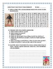 English Worksheet: GULLIVER`S TRAVELS MOVIE