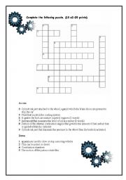 English Worksheet: THE ENGINE CROSSWORD