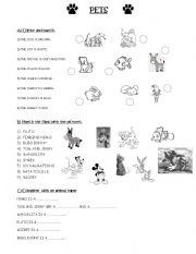 English Worksheet: Pets