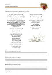 English Worksheet: Reading, analyzing, creative writing: poem 