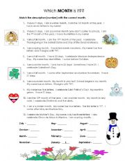 English Worksheet: Which month is it? 