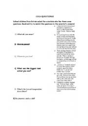 English Worksheet: cold questions