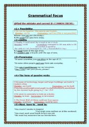 English Worksheet: Grammatical Focus