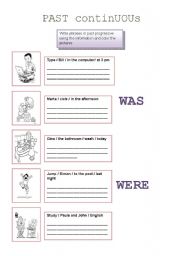 English Worksheet: Past Progressive