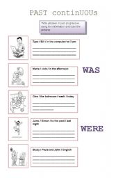 English worksheet: Past Progressive