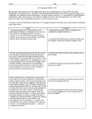 English Worksheet: John F. Kennedys Inaugural Address & Questions