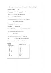 English worksheet: Verb to be and have got