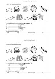 English Worksheet: Likes