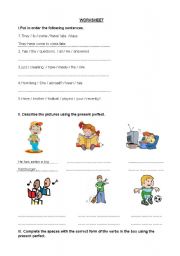 English Worksheet: present perfect