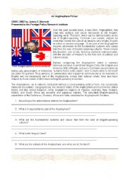 English Worksheet: The Anglosphere