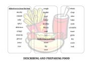 English Worksheet: Preparing and describing food: Worksheet (Vocabulary)