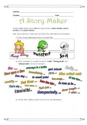 English Worksheet: Story Maker