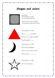 English Worksheet: shapes and colors