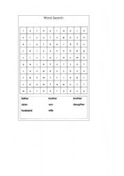 English Worksheet: family