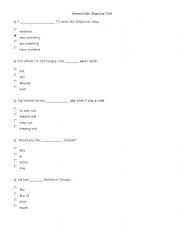 English Worksheet: Intermediate Grammar Test