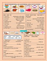 DETERMINERS, QUANTIFIERS & CONTAINERS