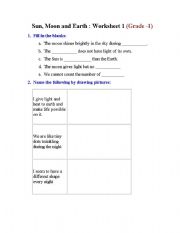 English Worksheet: Sun moon and Earth