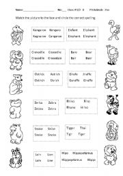 English Worksheet: zoo