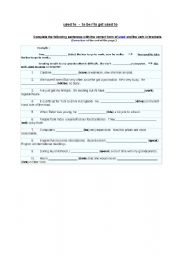 English Worksheet: Used / get used to
