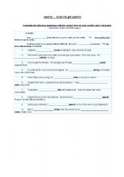 English worksheet: Used / get used to