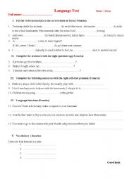 English worksheet: Mixed grammar practice + Key