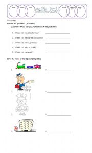 English Worksheet: My Town