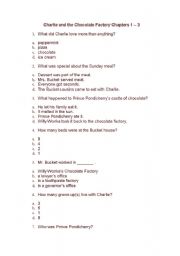 English Worksheet: charlie and the chocolate factory