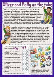 English Worksheet: Oliver and Polly on the tube