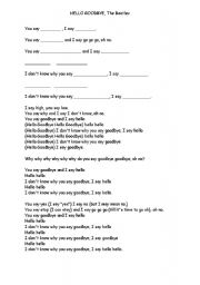 English worksheet: Hello Goodbye, The Beatles