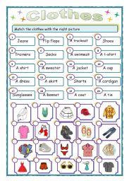 English Worksheet: Clothes