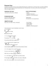 English worksheet: Pronoun cases