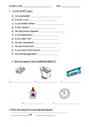 English worksheet: to be