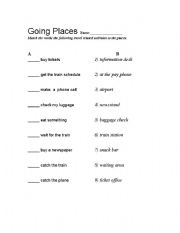 English worksheet: Going Places