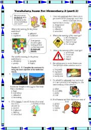 English Worksheet: Examination for Elementary 3 (part 3)