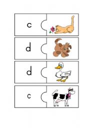 English Worksheet: Animal Dominoes