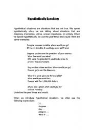 English worksheet: Hypothetical questions