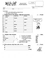 English Worksheet: past simple test